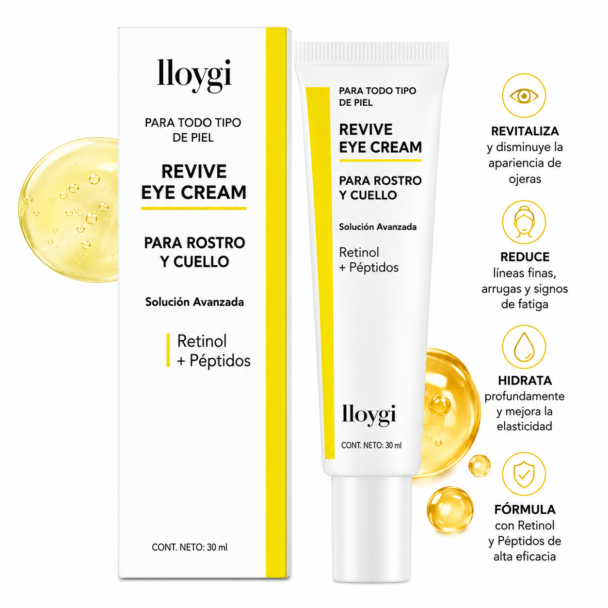 NIDA Revive™ – Crema Antiarrugas para Ojos, Rostro y Cuello